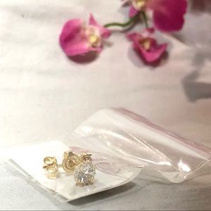 Gold Vermeil Swarovski Crystal Halo Stud Earrings